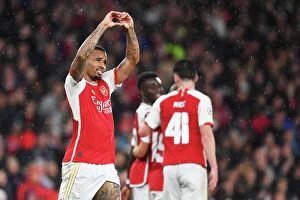 Images Dated 20th September 2023: Gabriel Jesus Hat-Trick: Arsenal Dominates PSV Eindhoven in 2023-24 UEFA Champions League
