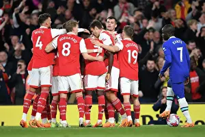 Arsenal V Chelsea 2022-23 Prints: Gabriel Jesus Hat-trick: Arsenal Secures Victory Over Chelsea in Thrilling 2022-23 Premier League Showdown