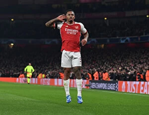 Arsenal v RC Lens 2023-24 Collection: Gabriel Jesus Hat-Trick: Arsenal's Thrilling Champions League Victory over RC Lens (2023/24)
