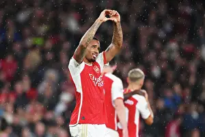Arsenal V PSV Eindhoven 2023-24 Prints: Gabriel Jesus Hat-trick: Thrilling Arsenal Debut in Champions League Victory over PSV Eindhoven (2023-24)