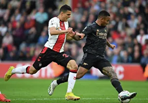 Southampton V Arsenal 2022-23 Prints: Gabriel Jesus Outmaneuvers Mo Elyounoussi