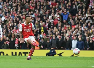 Arsenal V Leeds United 2022-23 Prints: Gabriel Jesus Penalty: Arsenal's Thrilling Victory over Leeds United
