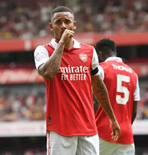 Arsenal V Sevilla - Emirates Cup 2022 Prints: Gabriel Jesus Scores: Arsenal Takes the Lead in Emirates Cup Match against Sevilla