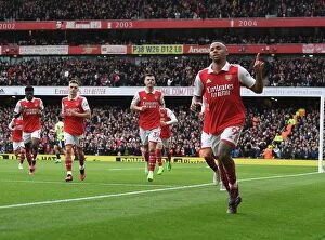 Images Dated 1st April 2023: Gabriel Jesus Scores First Arsenal Goal: Arsenal FC vs Leeds United, Premier League 2022-23