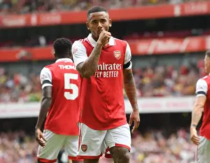 Arsenal V Sevilla - Emirates Cup 2022 Prints: Gabriel Jesus Scores the Second: Arsenal Takes the Lead against Sevilla in Emirates Cup