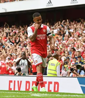 Arsenal V Sevilla - Emirates Cup 2022 Prints: Gabriel Jesus Scores the Winning Goal: Arsenal Claims Victory over Sevilla in Emirates Cup Showdown