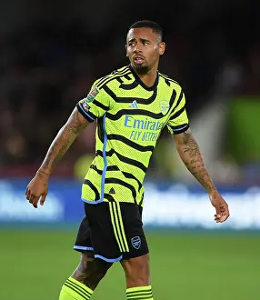 Brentford V Arsenal - Carabao Cup 2023-24 Prints: Gabriel Jesus Strikes: Arsenal's Triumph Over Brentford in 2023-24 Carabao Cup
