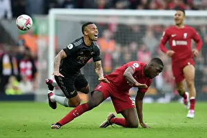 Gabriel Jesus vs. Ibrahima Konate: Premier League Battle at Anfield, Liverpool vs. Arsenal, 2022-23