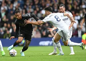 Leeds United V Arsenal 2022-23 Prints: Gabriel Jesus vs Marc Roca: Intense Battle in Leeds United vs Arsenal FC Premier League Clash