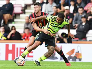 Gabriel Jesus vs Marcos Senesi: Intense Clash in AFC Bournemouth vs Arsenal FC Premier League Match, 2023-24