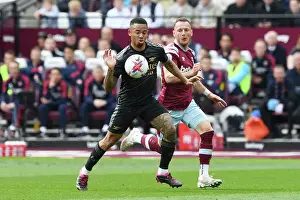 West Ham United V Arsenal 2022-23 Prints: Gabriel Jesus vs Vladimir Coufal: Intense Battle at London Stadium - Arsenal vs West Ham United