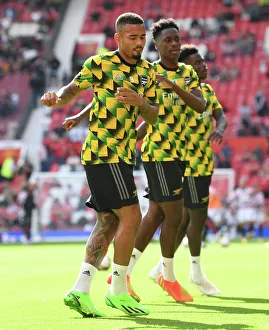 Gabriel Jesus Warms Up: Manchester United vs. Arsenal, Premier League 2022-23
