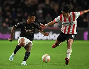 PSV Eindhoven V Arsenal 2022-23 Prints: Gabriel Jesus's Brilliant Outmaneuver of Erick Gutierrez