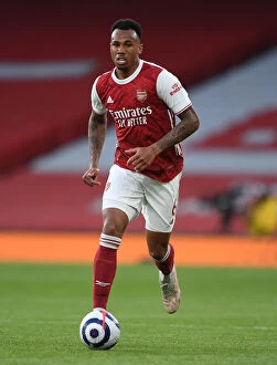 Images Dated 9th May 2021: Gabriel Magalhaes in Action: Arsenal vs. West Bromwich Albion (2020-21) - Emirates Stadium
