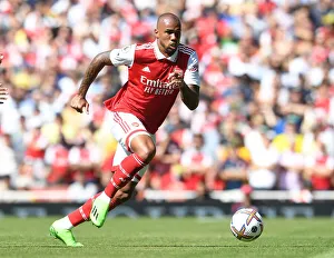 Arsenal V Leicester City 2022-23 Prints: Gabriel Magalhaes in Action: Arsenal vs. Leicester City, Premier League 2022-23