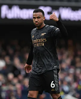 Gabriel Magalhaes in Action: Arsenal vs. Fulham, Premier League 2022-23