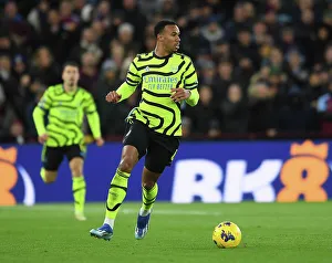 Aston Villa V Arsenal 2023-24 Prints: Gabriel Magalhães in Action: Arsenal vs. Aston Villa, Premier League 2023-24