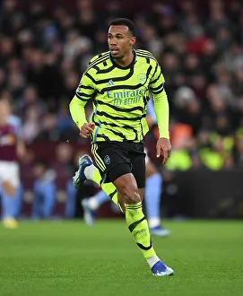 Aston Villa V Arsenal 2023-24 Prints: Gabriel Magalhães in Action: Arsenal vs. Aston Villa, Premier League 2023-24