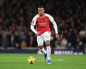 Arsenal V West Ham United 2023-24 Prints: Gabriel Magalhaes in Action: Arsenal vs. West Ham United (2023-24)