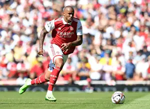 Arsenal V Leicester City 2022-23 Prints: Gabriel Magalhaes in Action: Arsenal vs Leicester City, Premier League 2022-23