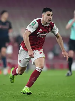 Gabriel Magalhaes in Action: Arsenal vs Manchester City - Carabao Cup Quarterfinal