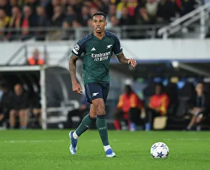 RC Lens V Arsenal 2023-24 Prints: Gabriel Magalhaes in Action: Arsenal vs RC Lens, UEFA Champions League 2023/24