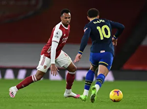 Arsenal V Southampton 2020-21 Prints: Gabriel Magalhaes in Action: Arsenal vs Southampton, Premier League 2020-21