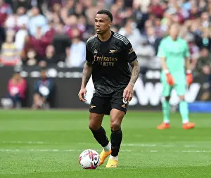 West Ham United V Arsenal 2022-23 Prints: Gabriel Magalhaes in Action: Arsenal vs West Ham United, Premier League 2022-23