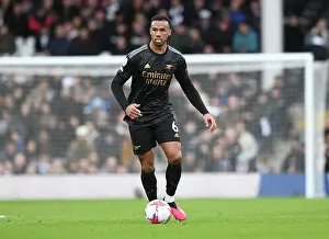 Fulham V Arsenal 2022-23 Prints: Gabriel Magalhaes in Action: Arsenal's Defensive Masterclass vs