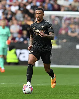 West Ham United V Arsenal 2022-23 Prints: Gabriel Magalhaes in Action: West Ham United vs. Arsenal FC, Premier League 2022-23