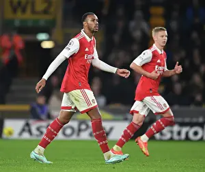 Wolverhampton Wanderers V Arsenal 2022-23 Prints: Gabriel Magalhaes: Arsenal's Defensive Wall in Wolverhampton Wanderers Clash