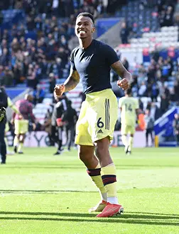 Gabriel Magalhaes Celebrates Arsenal's Win at Leicester City (Premier League 2021-22)