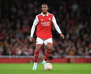 Gabriel Magalhaes in Europa League Action: Arsenal vs PSV Eindhoven (2022-23)