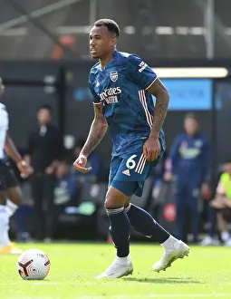 Gabriel Magalhaes Intense Concentration: Arsenal's Victory over Fulham (Fulham vs Arsenal, 2020-21 Premier League)