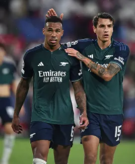 Gabriel Magalhaes and Jakub Kiwior's Reaction: Sevilla FC vs. Arsenal FC, UEFA Champions League 2023/24