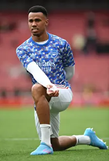 Arsenal V Leicester City 2021-22 Prints: Gabriel Magalhaes Ready for Arsenal vs Leicester City Clash (Premier League 2021-22)