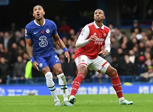 Gabriel Magalhaes vs. Pierre-Emerick Aubameyang: Intense Rivalry at Stamford Bridge - Chelsea vs. Arsenal, Premier League 2022-23