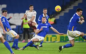Brighton And Hove Albion V Arsenal 2020-21 Prints: Gabriel Martinelli Faces Off Against Adam Webster: Brighton & Hove Albion vs Arsenal