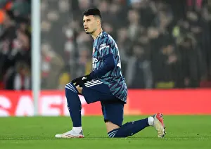 Gabriel Martinelli Kneels: Liverpool vs Arsenal in Carabao Cup Semi-Final