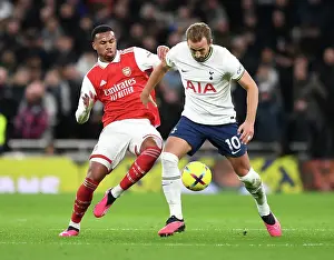Tottenham Hotspur V Arsenal 2022-23 Prints: Gabriel Martinelli vs. Harry Kane: Intense Battle in Tottenham Hotspur vs