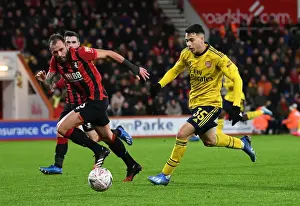 Gabriel Martinelli vs Steve Cook: AFC Bournemouth vs Arsenal FC - FA Cup Fourth Round Clash