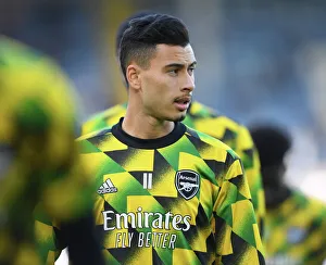 Leeds United V Arsenal 2022-23 Prints: Gabriel Martinelli's Focus: Intense Warm-Up Ahead of Arsenal's Clash with Leeds United (Premier League 2022-23)