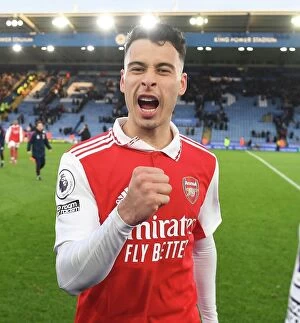Images Dated 25th February 2023: Gabriel Martinelli's Goal: Arsenal's Premier League Victory at Leicester City