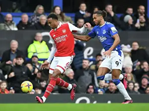 Everton V Arsenal 2022-23 Prints: Gabriel vs Calvert-Lewin: Intense Battle at Goodison Park - Everton vs Arsenal
