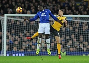 Images Dated 13th December 2016: Gabriel vs Lukaku: Intense Battle at Goodison Park - Everton vs Arsenal, Premier League 2016-17