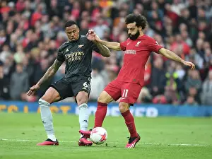 Gabriel vs. Salah: Intense Rivalry at Anfield - Liverpool vs. Arsenal, Premier League 2022-23