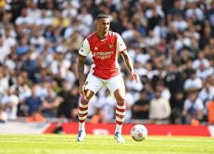 Images Dated 8th May 2022: Gabriel's Battle: Arsenal Star Faces Off Against Leeds United in Premier League Showdown (2021-22)