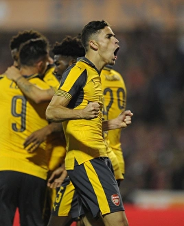 Nottingham Forest V Arsenal EPL Cup 3rd Round 2016-17 Prints: Gabriel's Brace: Arsenal Advance Past Nottingham Forest in EFL Cup
