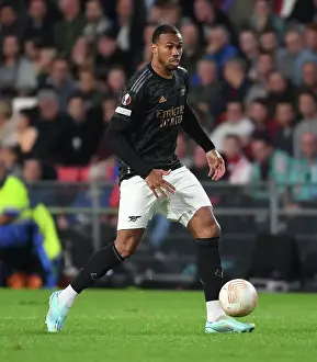 PSV Eindhoven V Arsenal 2022-23 Prints: Gabriel's Europa League Battle: Arsenal vs PSV Eindhoven, 2022-23