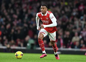 Arsenal V Brentford 2022-23 Prints: Gabriel's Showdown: Arsenal vs. Brentford at Emirates Stadium